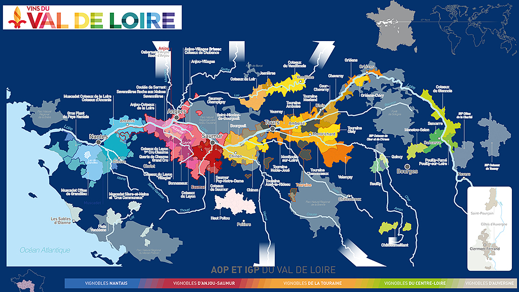 francia loira demi-sec esprit francais spirito italiano mappa